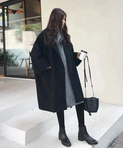 Eleganter Übergröße Wolltrenchcoat