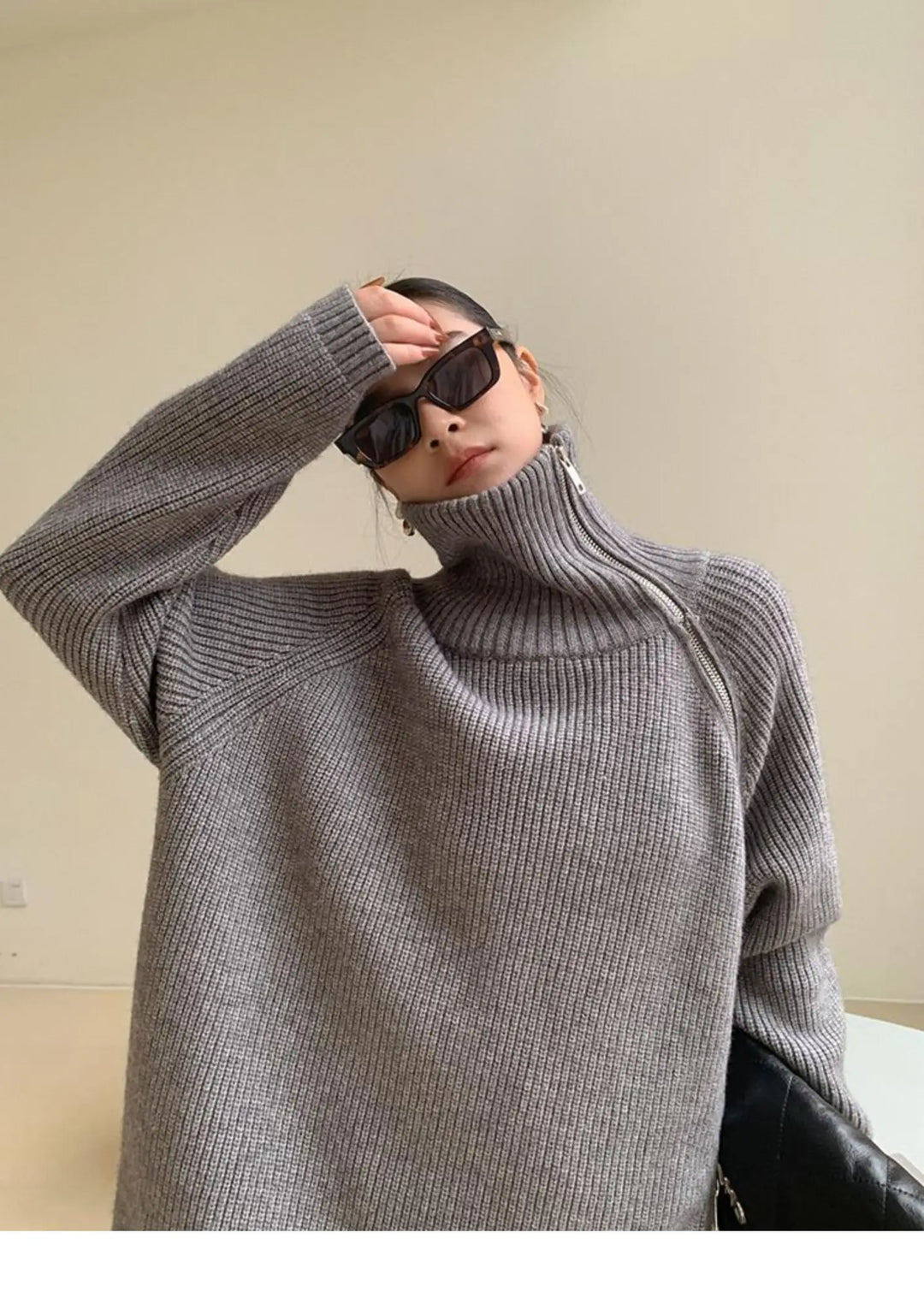 Heidi-Mode | Roter, Schlichter Pullover Mit Stehkragen