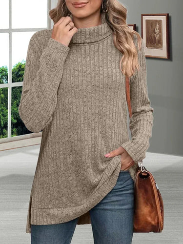 Heidi-Mode | Warmer Gestreifter Rollkragenpullover