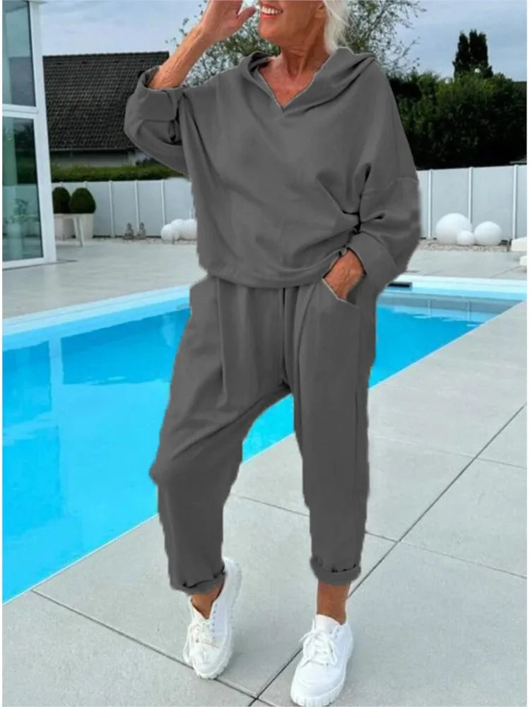 Heidi-Mode | Komfort Zweiteiliges Set Hoodie & Harembroek
