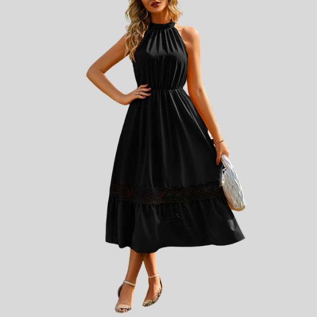 Heidi-Mode | Elegante Maxi Kleid mit Spitze Details