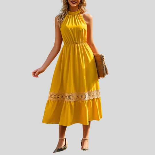 Heidi-Mode | Elegante Maxi Kleid mit Spitze Details