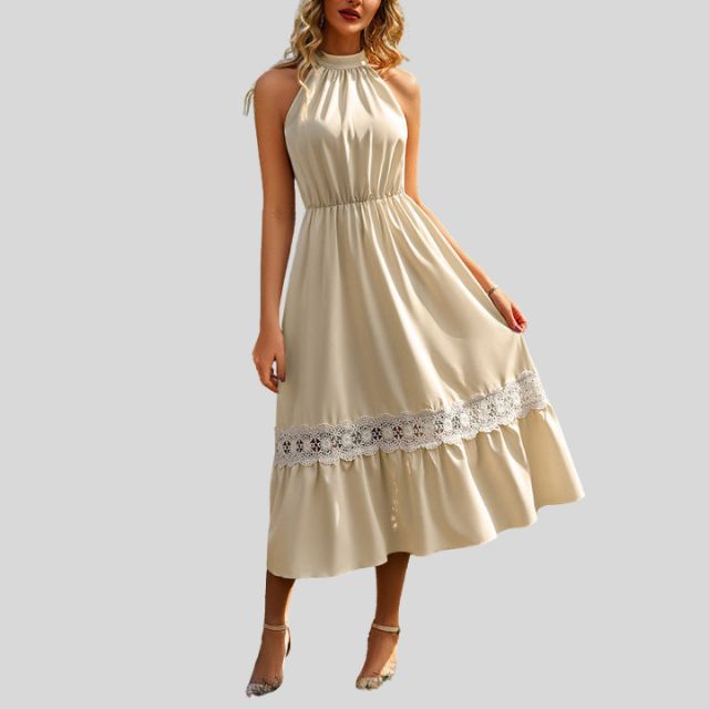 Heidi-Mode | Elegante Maxi Kleid mit Spitze Details