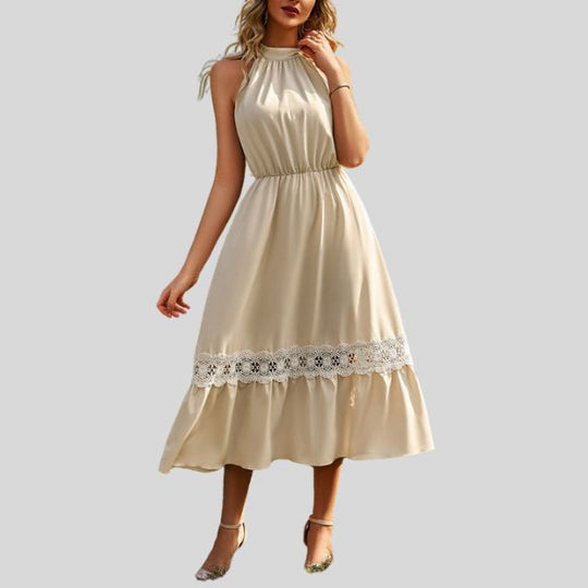 Heidi-Mode | Elegante Maxi Kleid mit Spitze Details