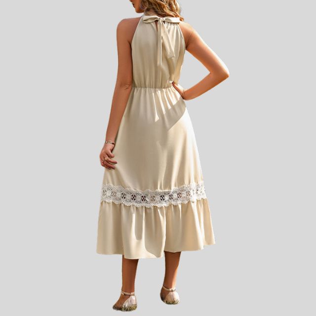 Heidi-Mode | Elegante Maxi Kleid mit Spitze Details