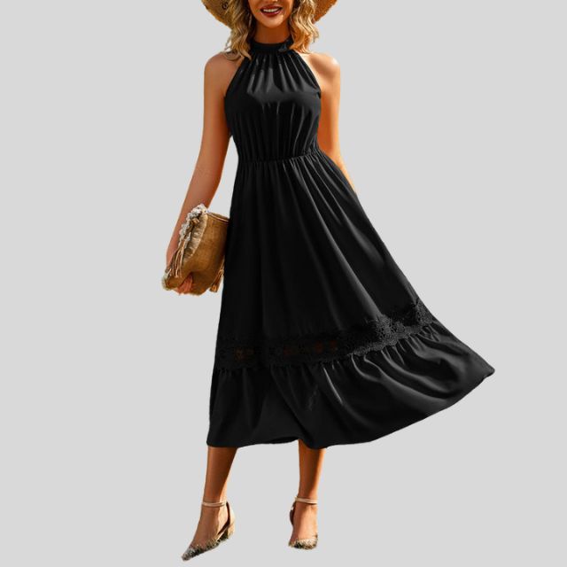 Heidi-Mode | Elegante Maxi Kleid mit Spitze Details