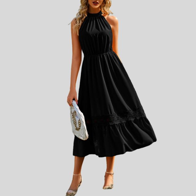 Heidi-Mode | Elegante Maxi Kleid mit Spitze Details