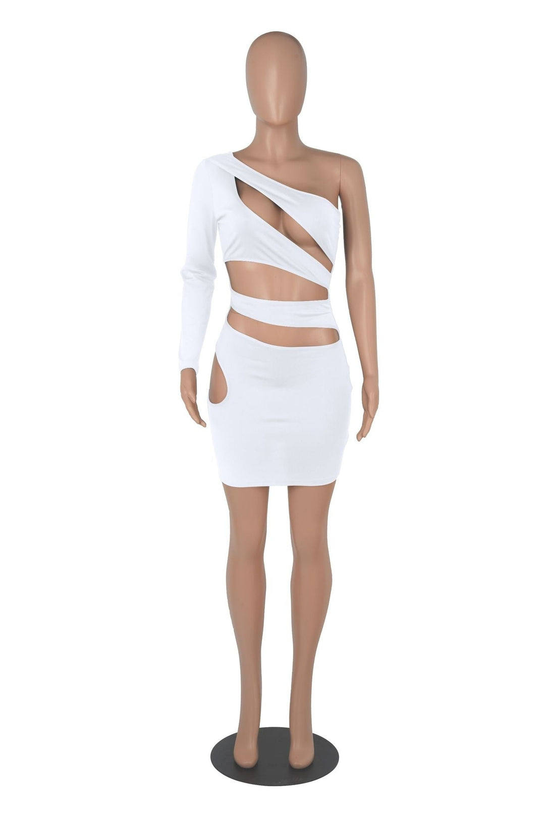 Heidi-Mode | Spiral Hollow Eine Schulter Mini Kleider