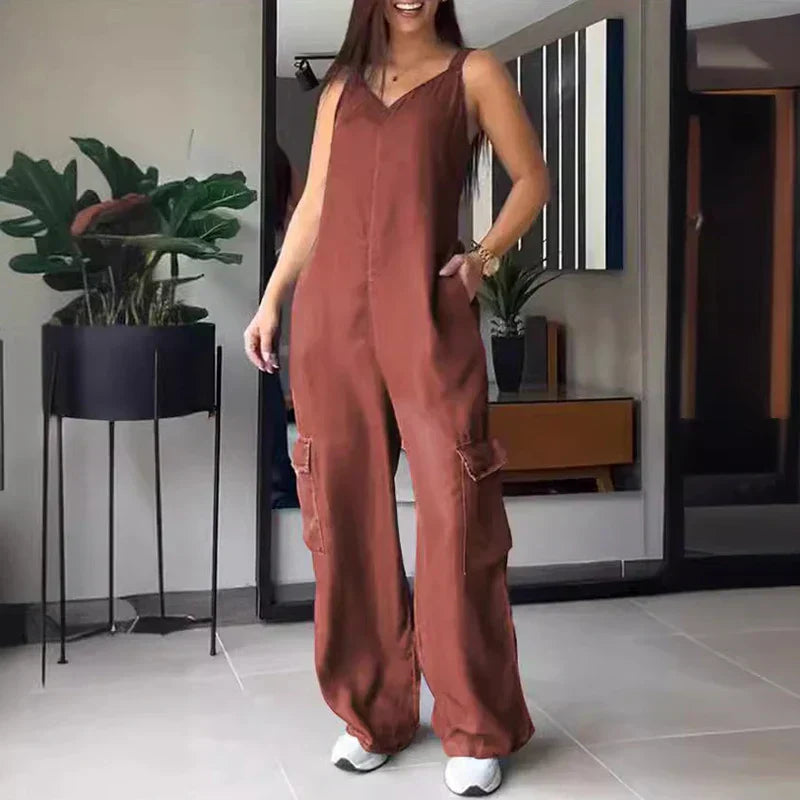 Heidi Jumpsuit aus Denim-Imitat