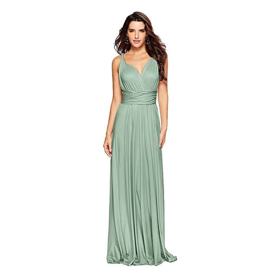 Heidi-Mode | Mehrweg Wickel Umwandlungs Boho Maxi Lange Kleider - multi Stile/farben