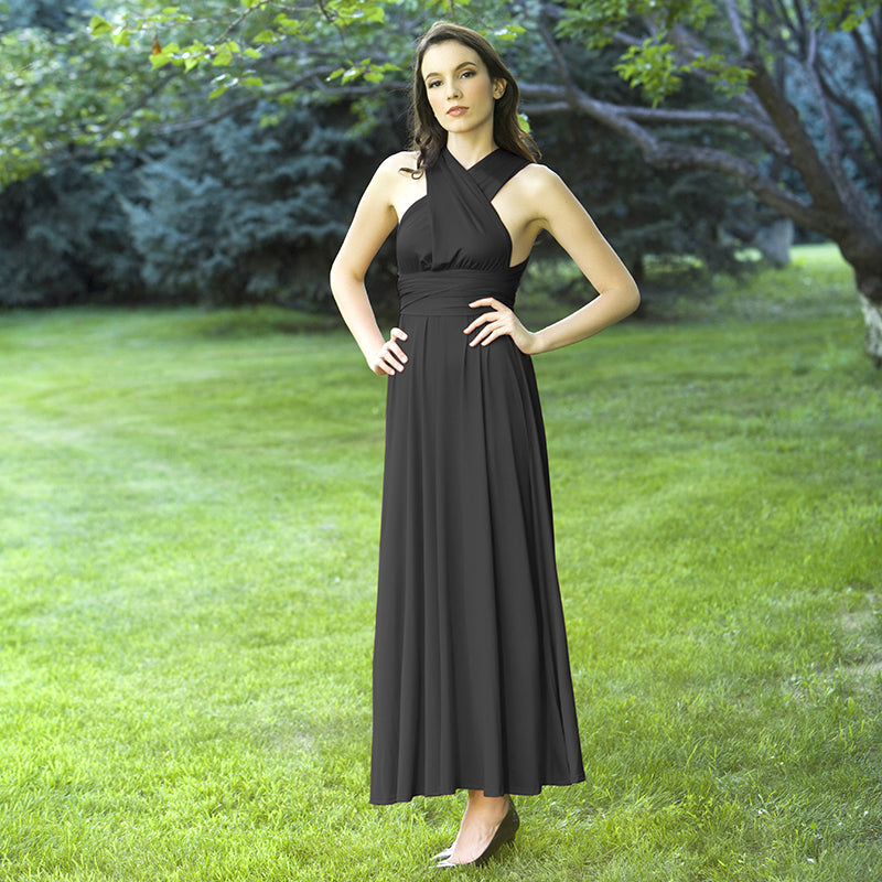 Heidi-Mode | Mehrweg Wickel Umwandlungs Boho Maxi Lange Kleider - multi Stile/farben