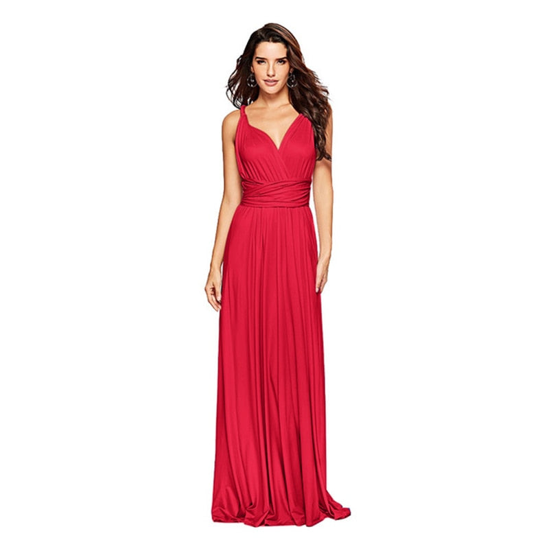 Heidi-Mode | Mehrweg Wickel Umwandlungs Boho Maxi Lange Kleider - multi Stile/farben