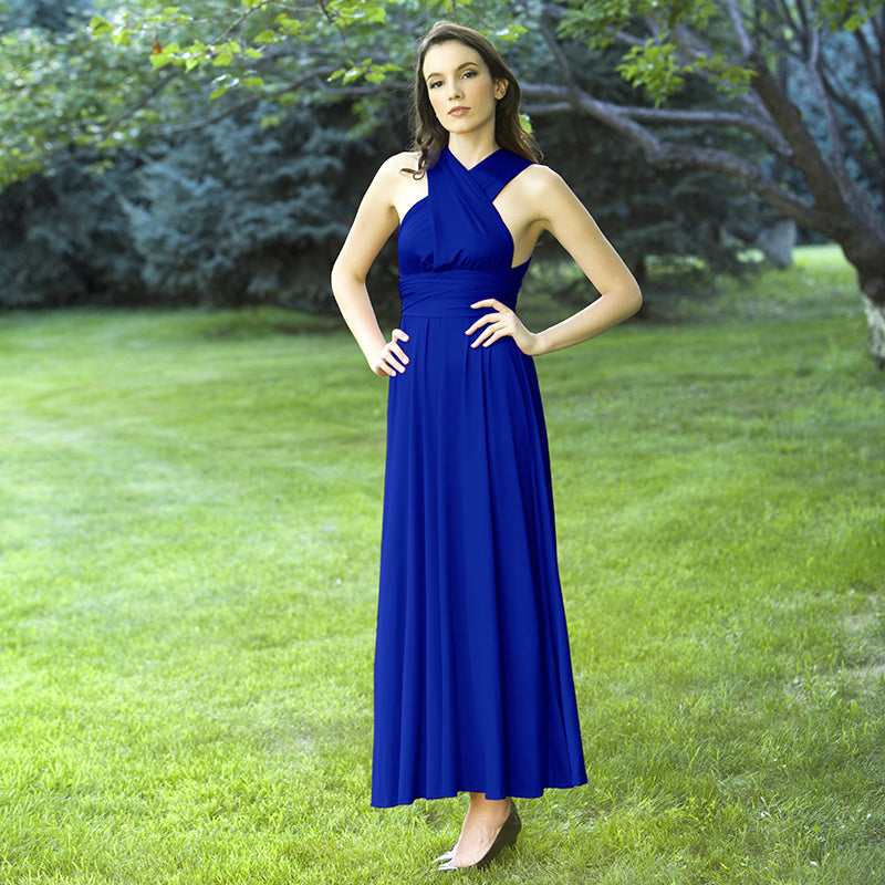 Heidi-Mode | Mehrweg Wickel Umwandlungs Boho Maxi Lange Kleider - multi Stile/farben