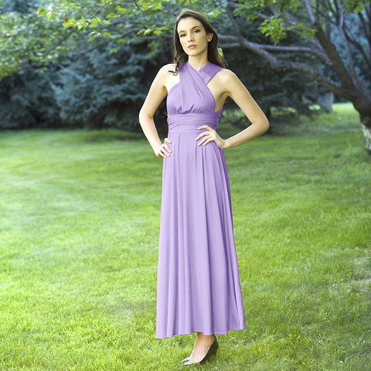 Heidi-Mode | Mehrweg Wickel Umwandlungs Boho Maxi Lange Kleider - multi Stile/farben