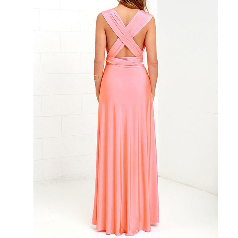 Heidi-Mode | Mehrweg Wickel Umwandlungs Boho Maxi Kleider - mehrere Farben