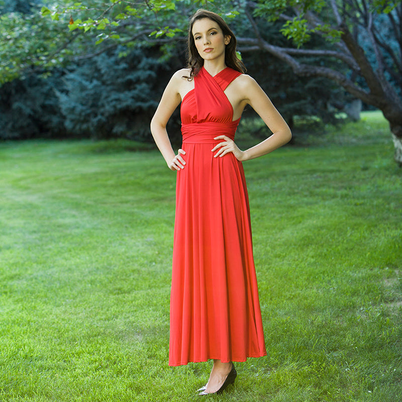 Heidi-Mode | Mehrweg Wickel Umwandlungs Boho Maxi Lange Kleider - multi Stile/farben