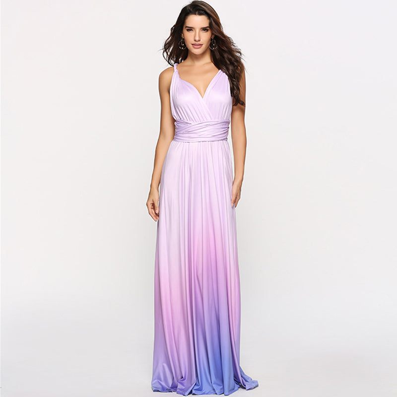 Heidi-Mode | Mehrweg Wickel Umwandlungs Boho Maxi Lange Kleider - multi Stile/farben