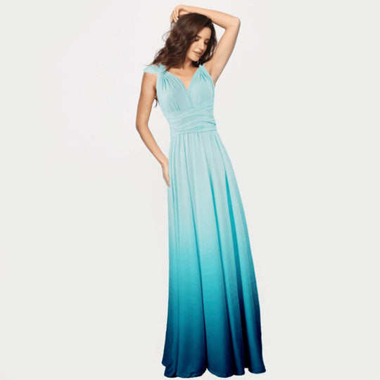 Heidi-Mode | Mehrweg Wickel Umwandlungs Boho Maxi Lange Kleider - multi Stile/farben