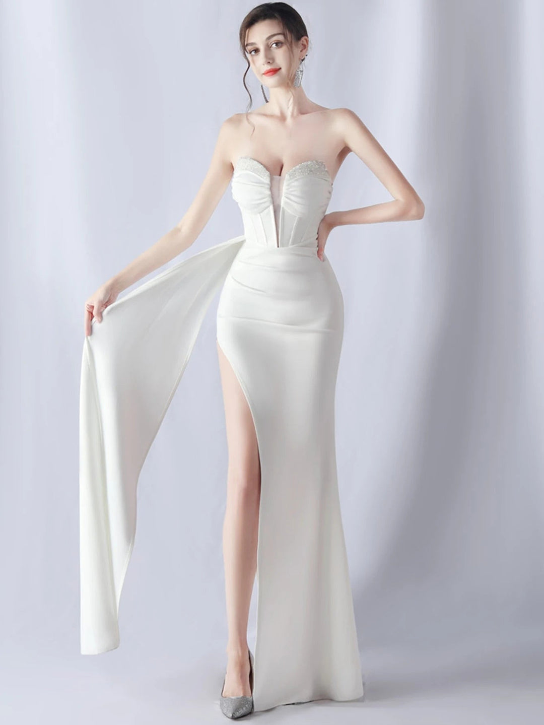 Heidi-Mode | Strass Korsatzt Stil Maxi Kleider