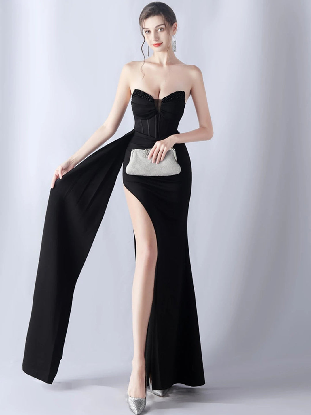 Heidi-Mode | Strass Korsatzt Stil Maxi Kleider