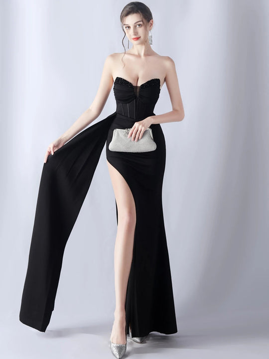 Heidi-Mode | Strass Korsatzt Stil Maxi Kleider