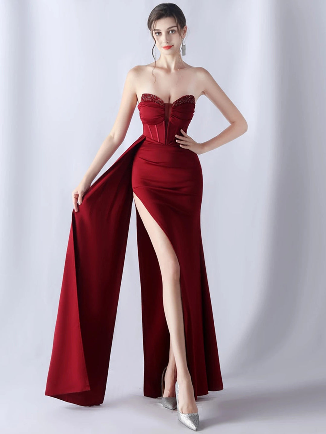 Heidi-Mode | Strass Korsatzt Stil Maxi Kleider