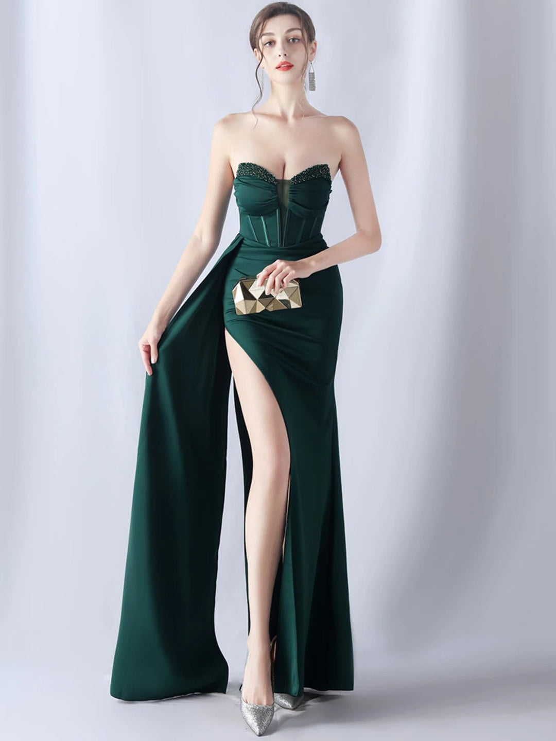 Heidi-Mode | Strass Korsatzt Stil Maxi Kleider