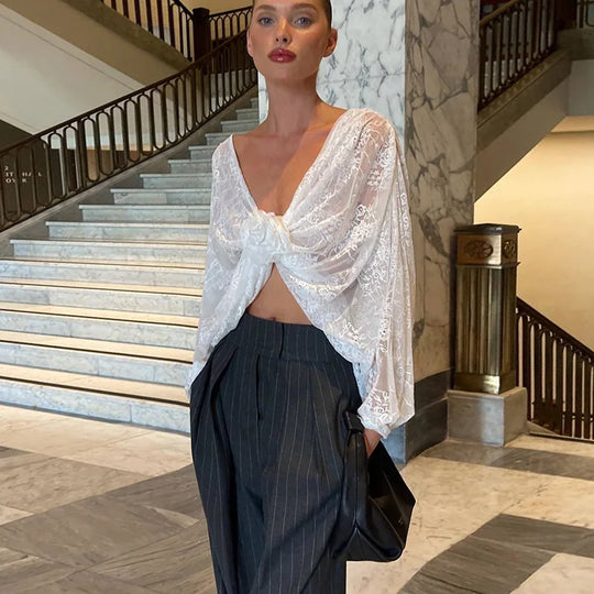 Heidi-Mode | Floral Spitze Oberteil