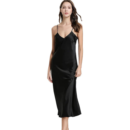 Heidi-Mode | Langes Satin Nachthemd Damen