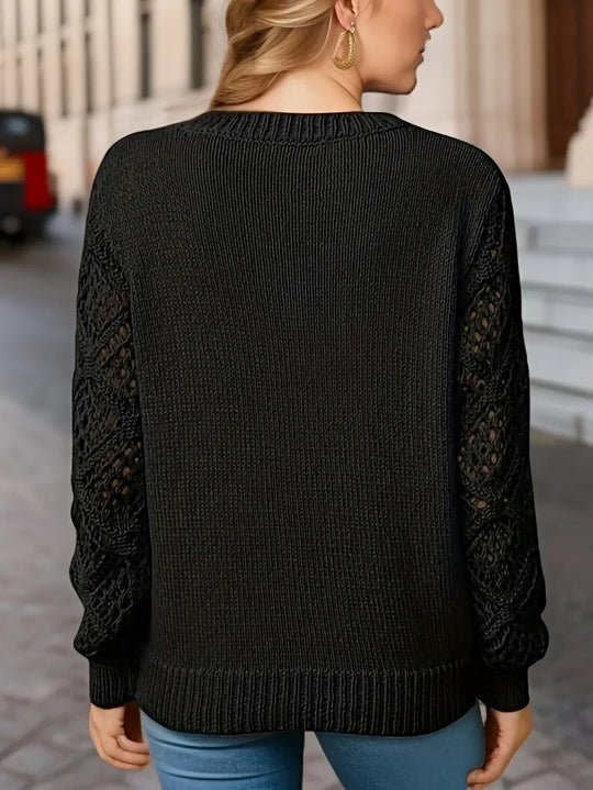 HeidiMode | Solid V-Ausschnitt Strickpullover