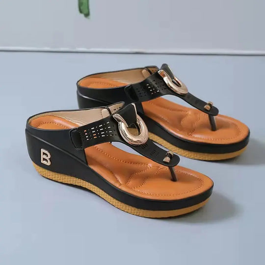 Heidi-Mode | Sommerschuhe, Große Plateausohlen, Rutschfest, Bequeme Strandschuhe