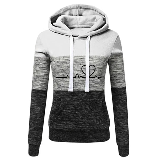 Heidi-Mode | Sweat À Capuche Schnitt Slim Mit Herz Und Beat Druck Für Frauen