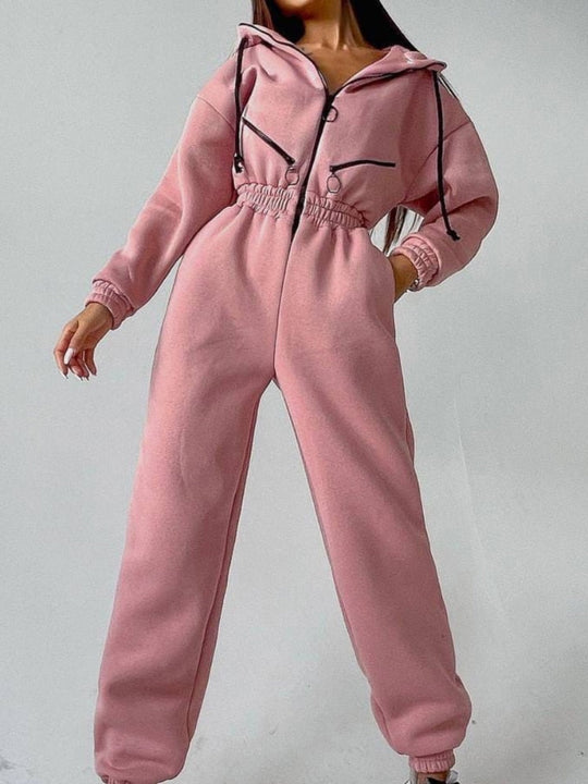 Heidi-Mode | Modischer Onesie mit Kapuze Sweatanzug für Frauen