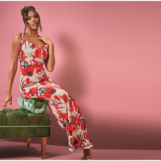 Heidi-Mode | Bedruckte Gefaltete Sling Sommerkleider
