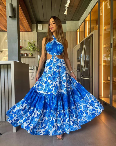 Heidi-Mode | Gedrucktes Kleid Boho Stil