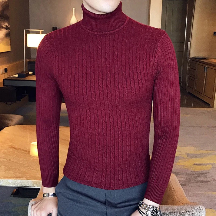 Heidi-Mode | Herren Gestrickter Rollkragenpullover