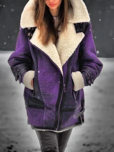 Heidi-Mode | Damen Wildleder Sherpa Jacke