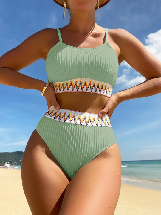 Heidi-Mode | Sexy Bikinis Frauen Halter Brasilianisches Bikini Set Damen Plissiertes Badeanzug Neues Dreieck Badebekleidung Strandmode Badeanzug