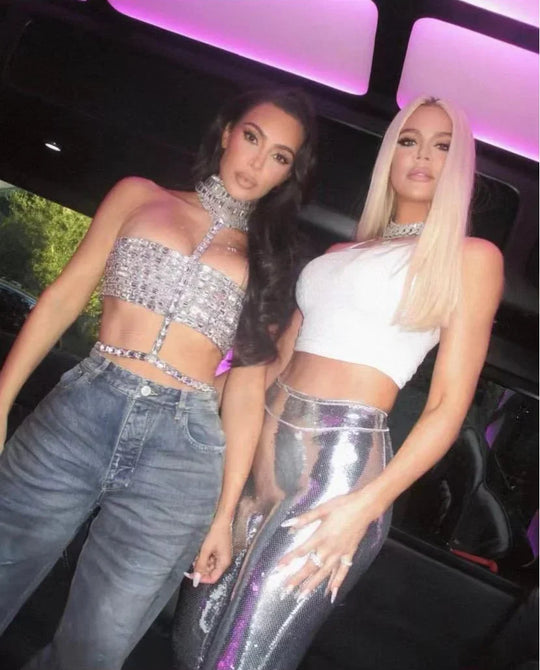 Heidi-Mode | Berühmtheitsmode Roter Teppich Kleidung Damen Strass Große Kristall Sexy Neckholder Tops Nachtclub Party Tv Show Tops Tank Hochwertig