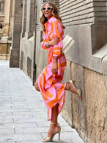 Heidi-Mode | Schickes Sommerkleid Orange Rosa