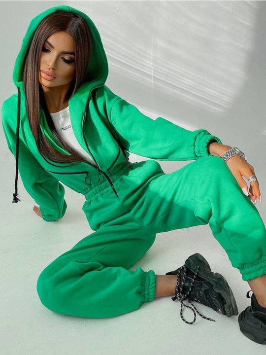Heidi-Mode | Modischer Onesie mit Kapuze Sweatanzug für Frauen
