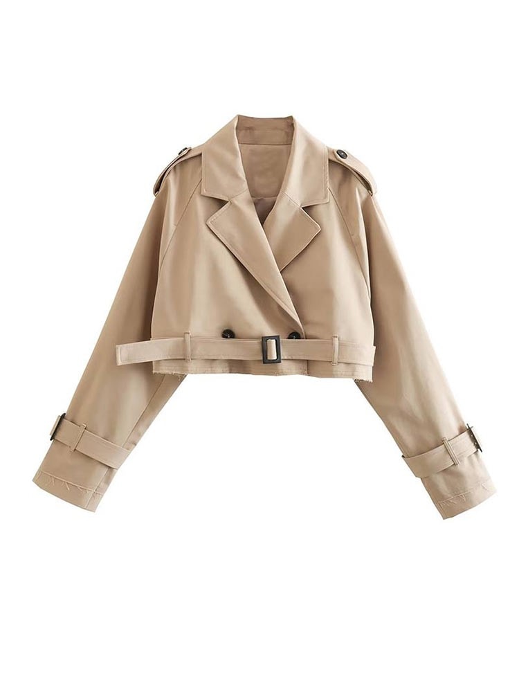 Heidi-Mode | Kurzer Trenchcoat Beige Für Stilvolle Auftritte