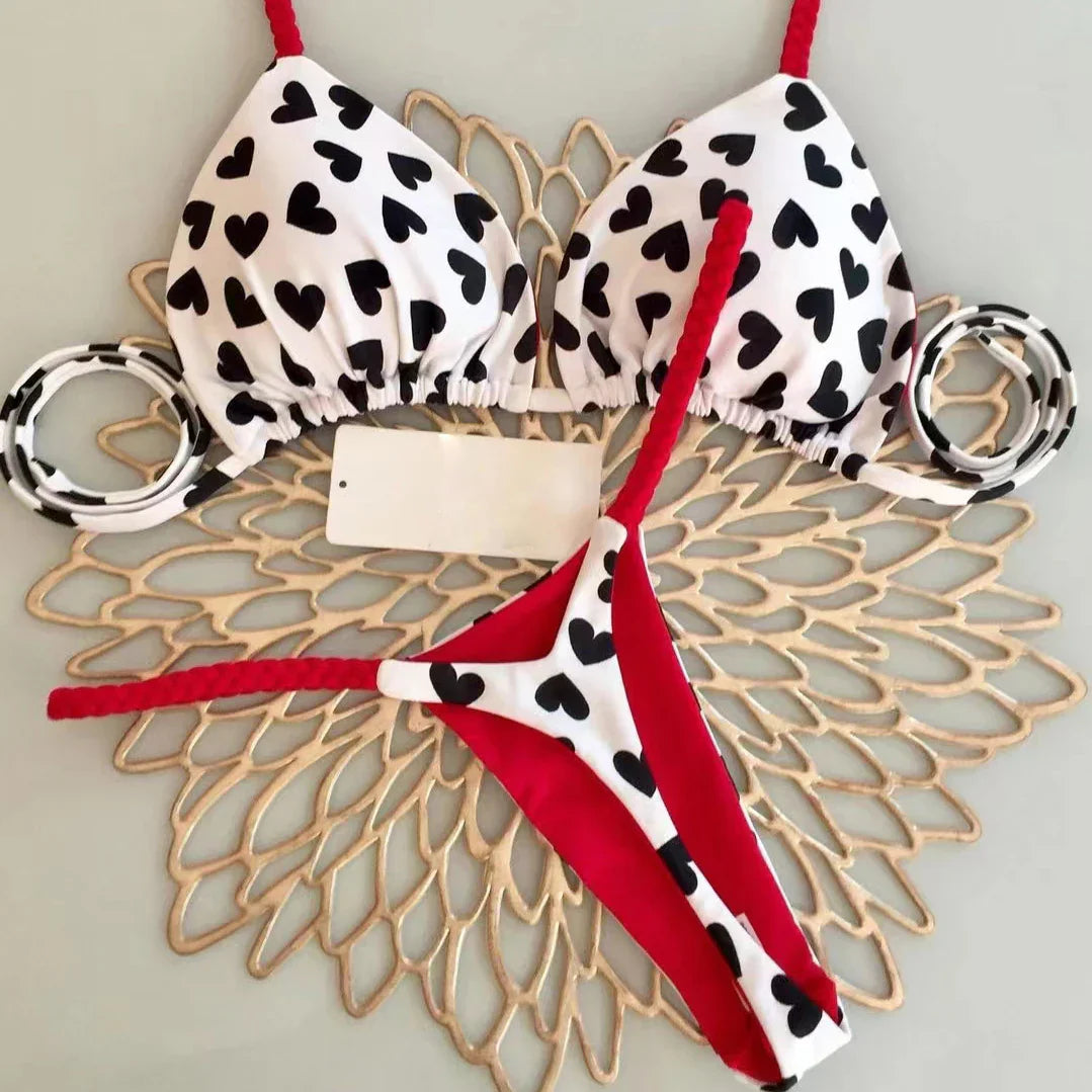 Heidi-Mode | Bademode Frauen Sexy Brasilianisches Bikini Set Slip Hohe Taille Badeanzug Leopard Print Zu Teilen Strandbekleidung Badehosen