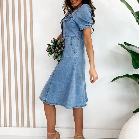 Bequem Schick Denim Kleid