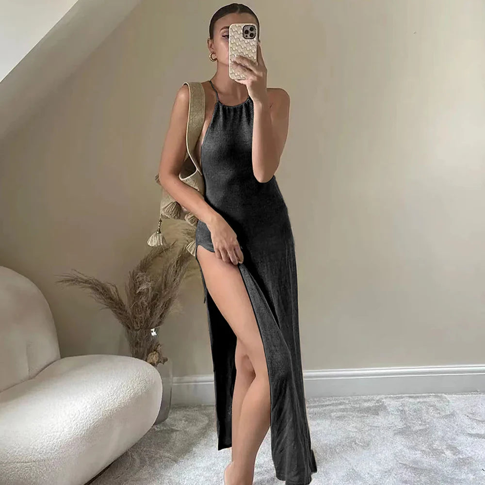 Heidi-Mode | Lange Strandkleid mit Schlitz