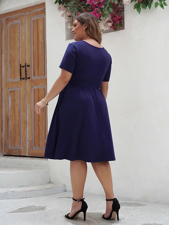 Kleid | Blaues Damen-Sommerkleid in Übergröße