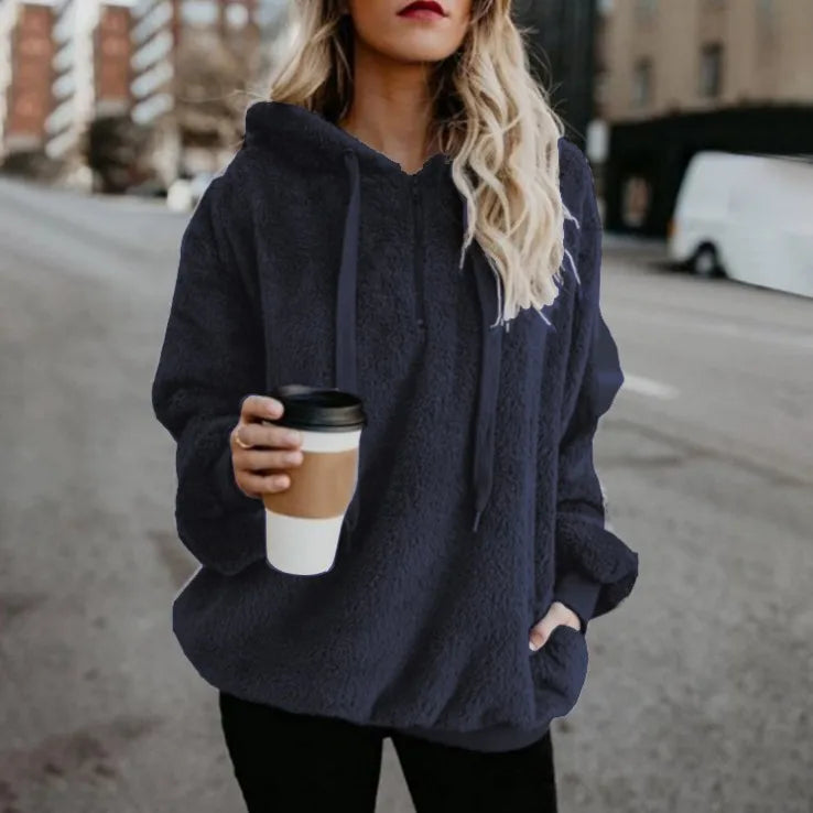 Heidi-Mode - Lässiger herbstweicher Hoodie mit Kordelzug für Frauen