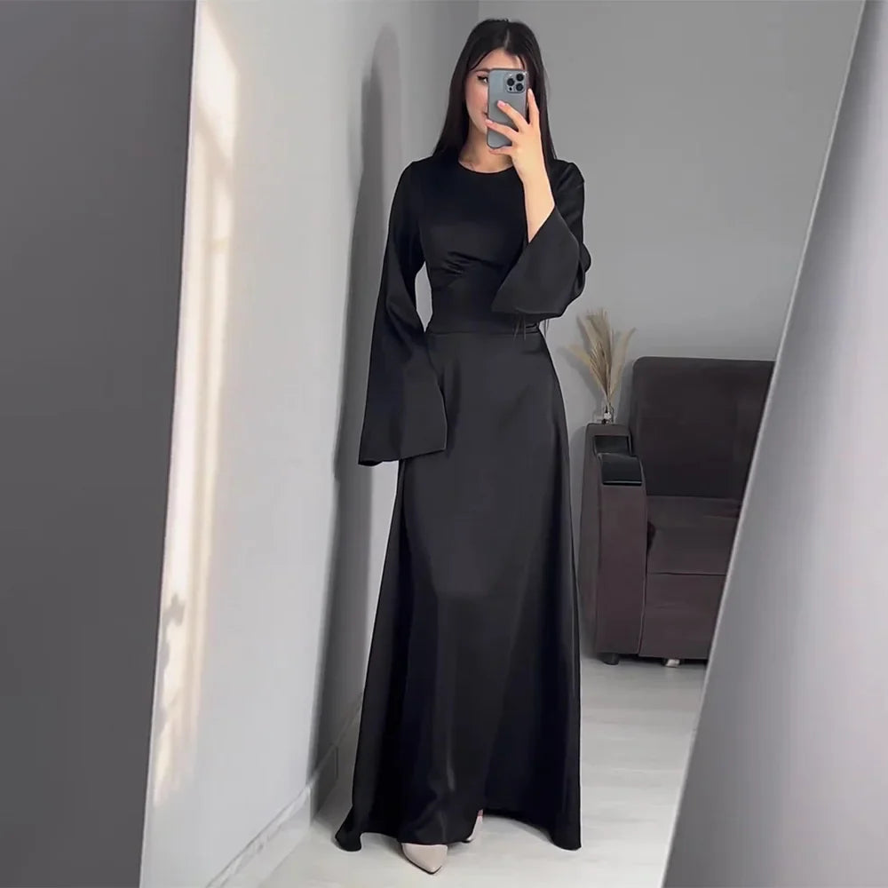 Rundhals Damen Kleid