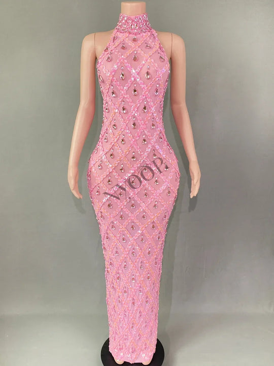 Heidi-Mode | Strass Netz Abend Ballkleid