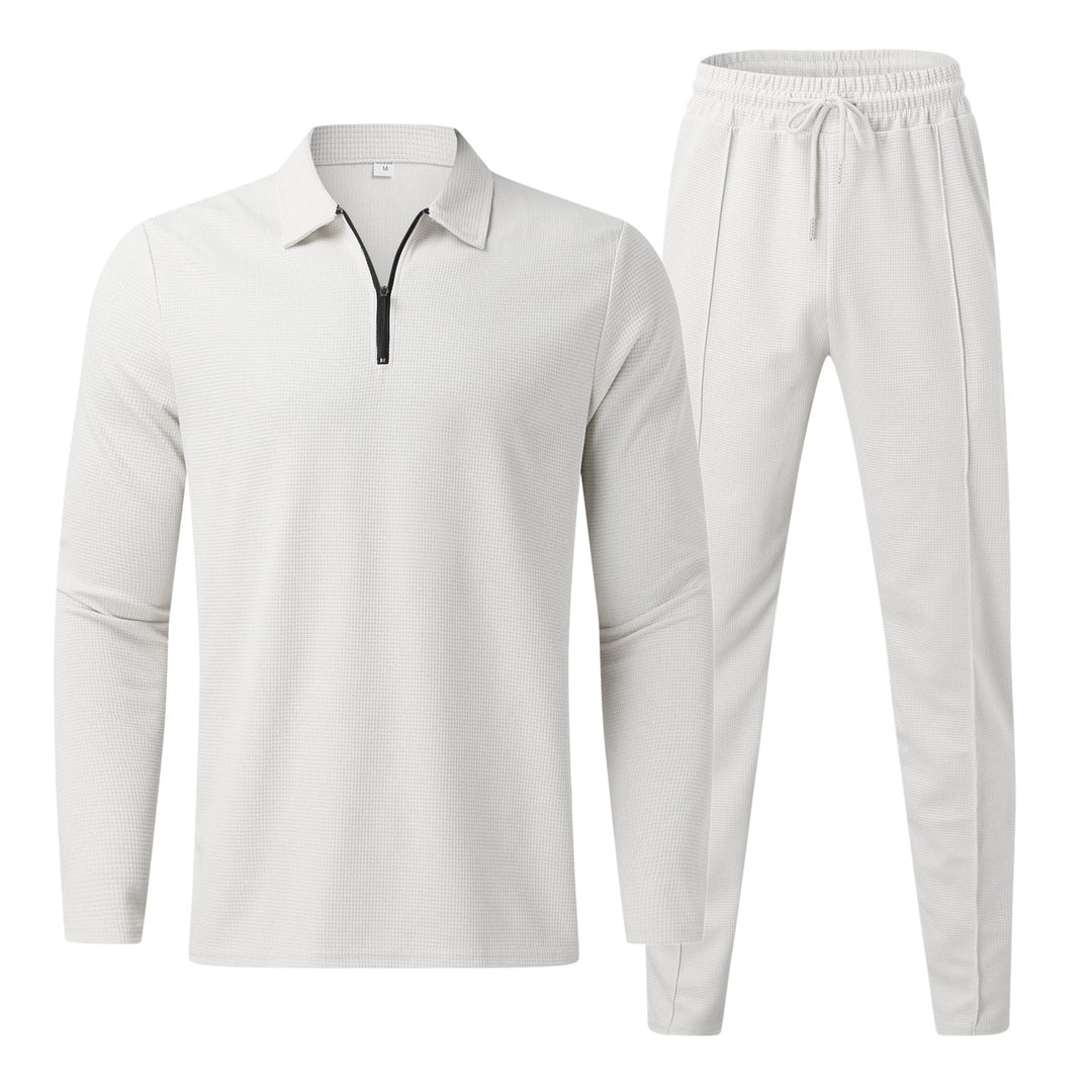 Heidi-Mode | Zip-Up Polo-Shirt und Slim-Fit Hose Set